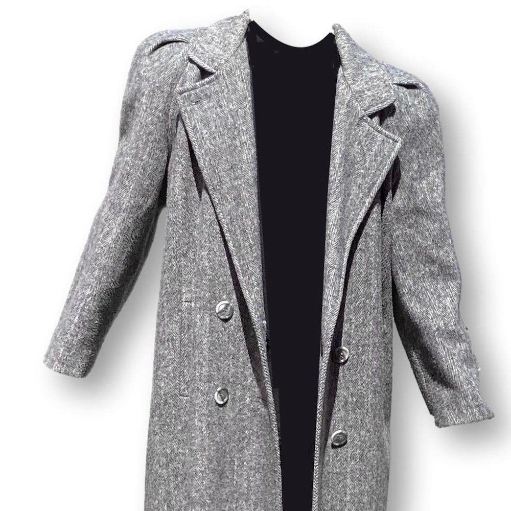 NYG/New York Girl 80s Women's Size 8 Petite Double Breasted Herringbone Coat